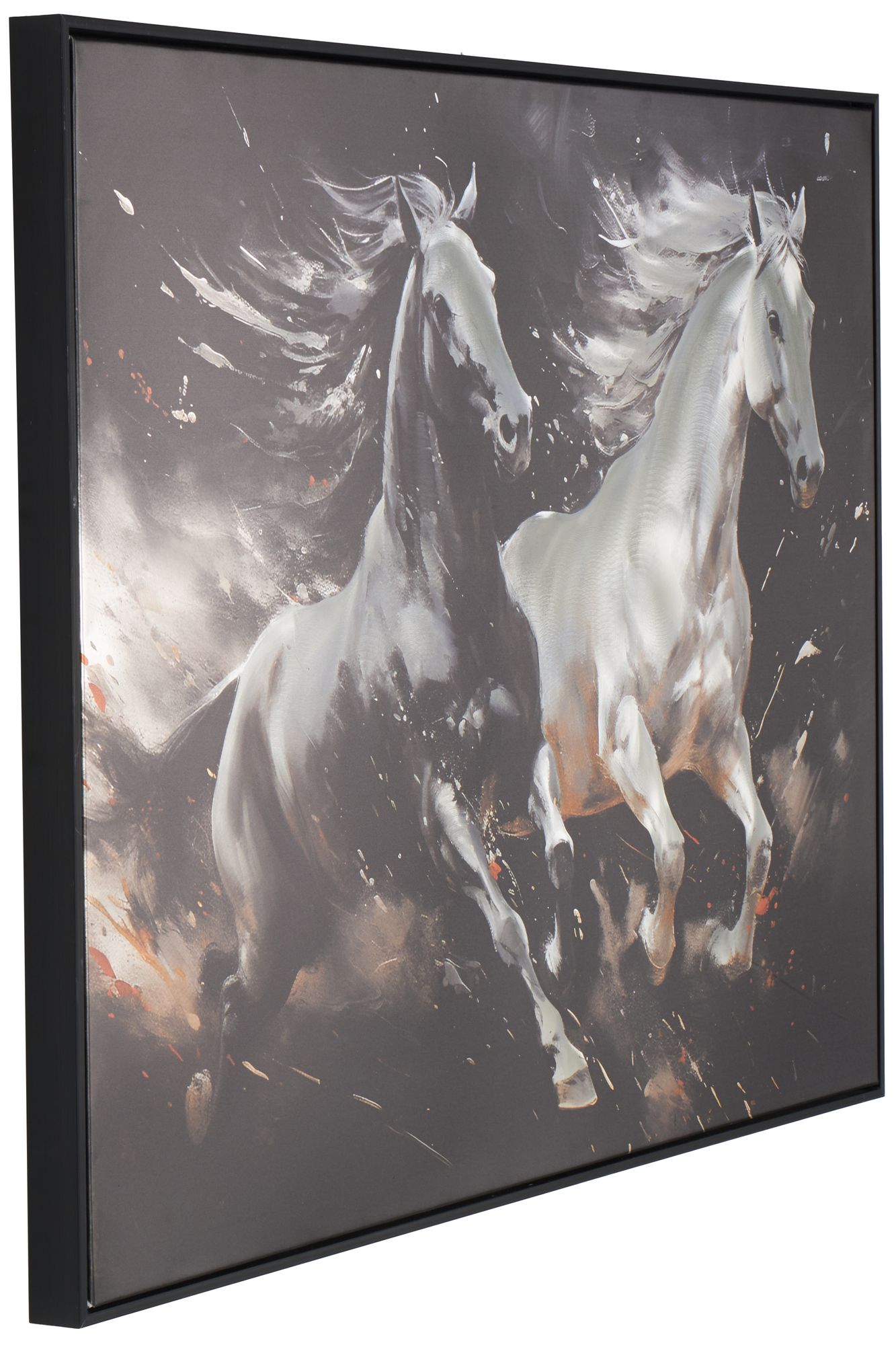 Image 6 Black Aluminum Metal Contemporary Framed Wall Art, 40" x 2" x 30" more views