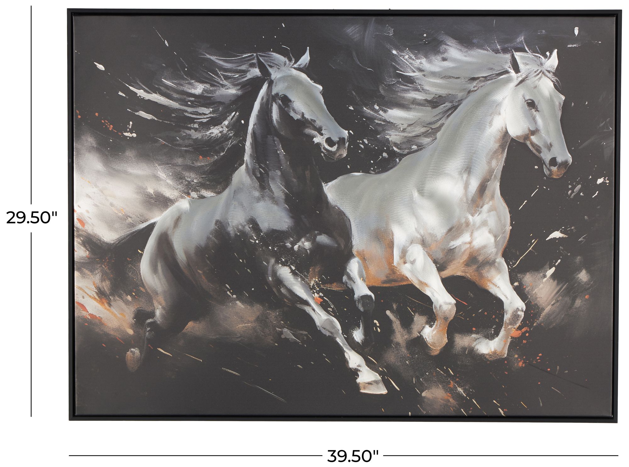 Image 7 Black Aluminum Metal Contemporary Framed Wall Art, 40" x 2" x 30" more views