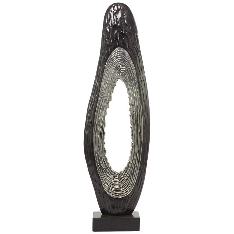 Image 1 Black Aluminum Metal Contemporary Sculpture, 15" x 5" x 50"