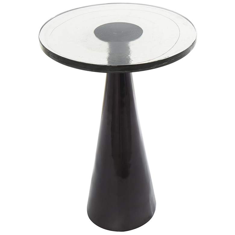 Image 1 Black Aluminum Metal Modern Accent Table, 16" x 16" x 24"