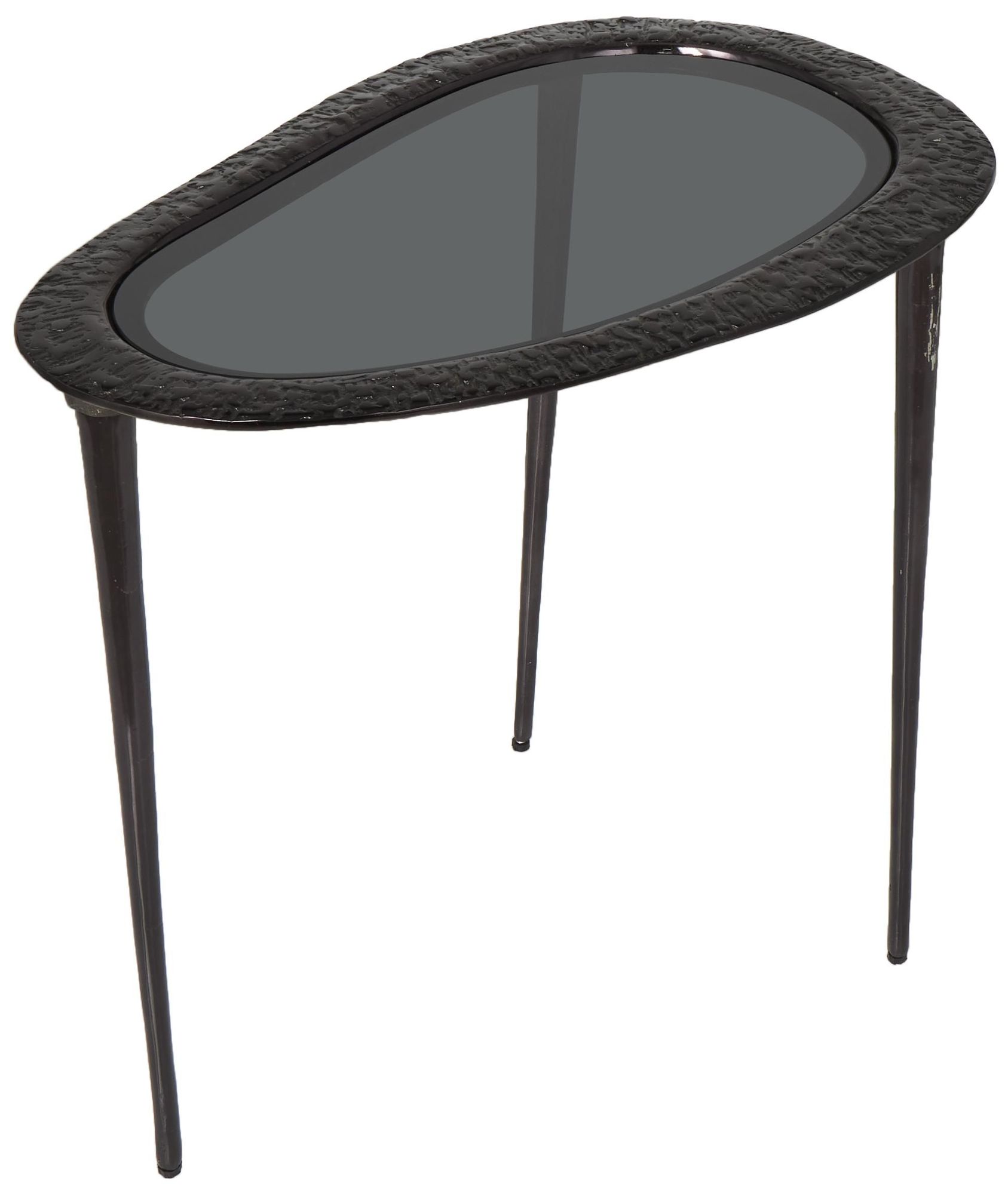 Black Aluminum Metal Modern Accent Table, 23" x 15" x 23"