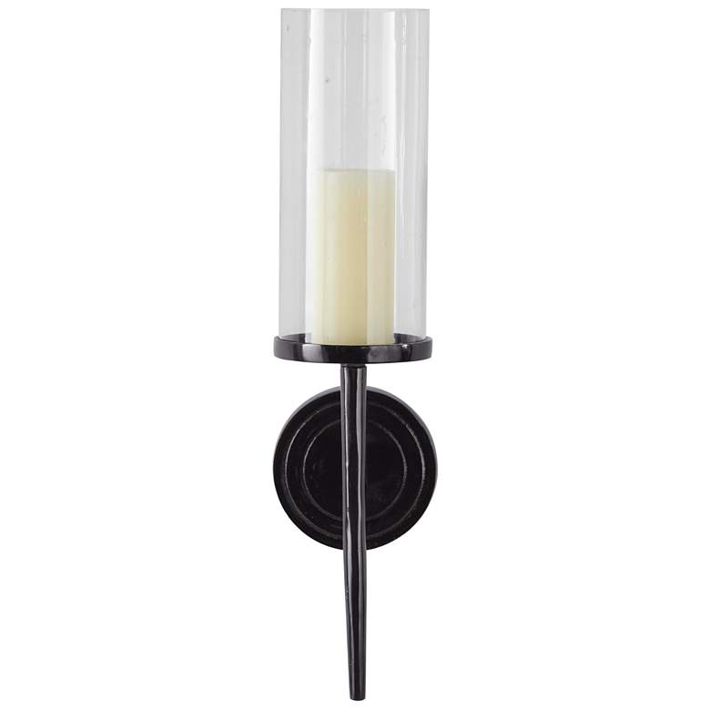 Image 1 Black Aluminum Metal Modern Wall Sconce, 6" x 7" x 23"