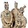 Black and Beige Antique Chinese Warrior Statues Set of 3