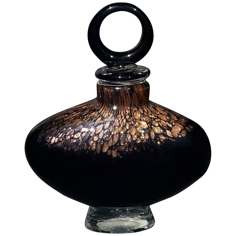 Image 1 Black &amp; Copper Glass Perfume Bottle
