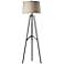 Black and Gold Functional Tripod Floor Lamp