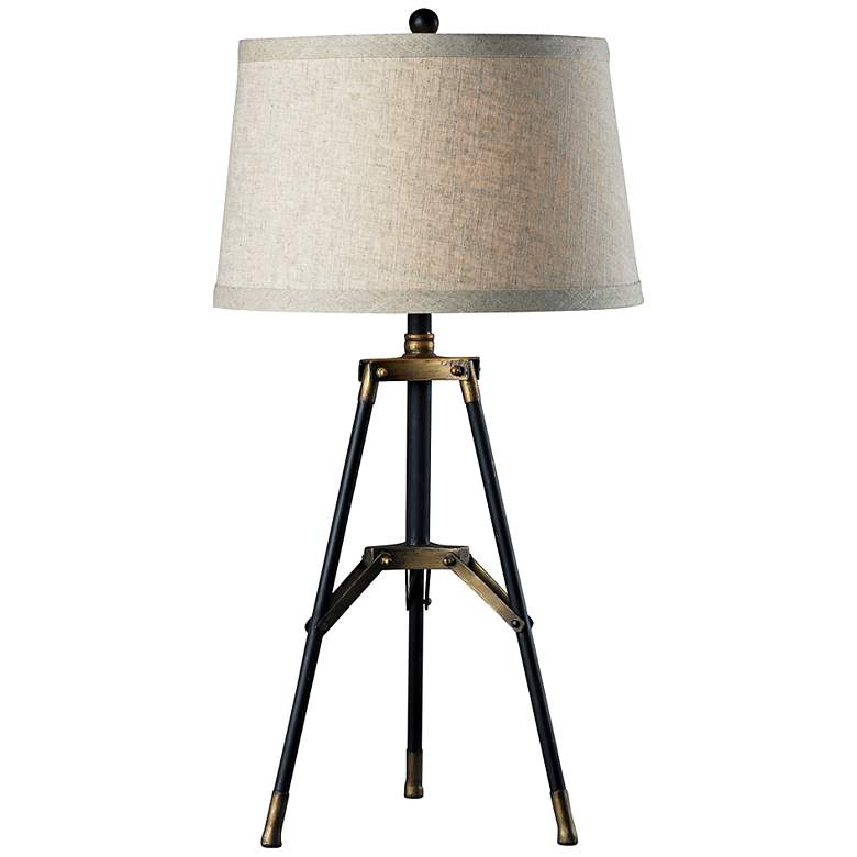 Image 1 Black and Gold Functional Tripod Table Lamp