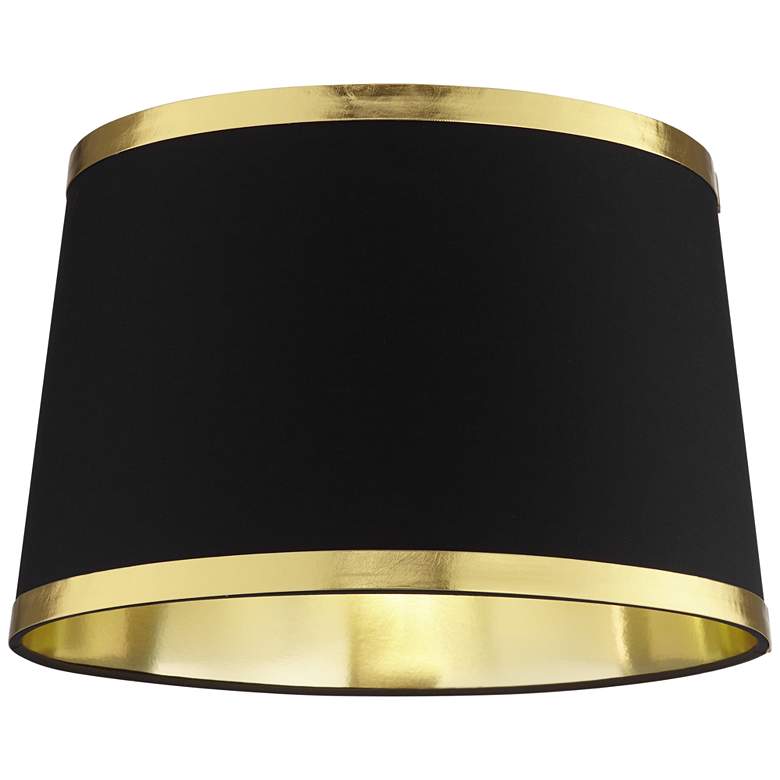 Image 2 Black and Gold Metallic Drum Lamp Shade 13x15x10 (Spider) more views