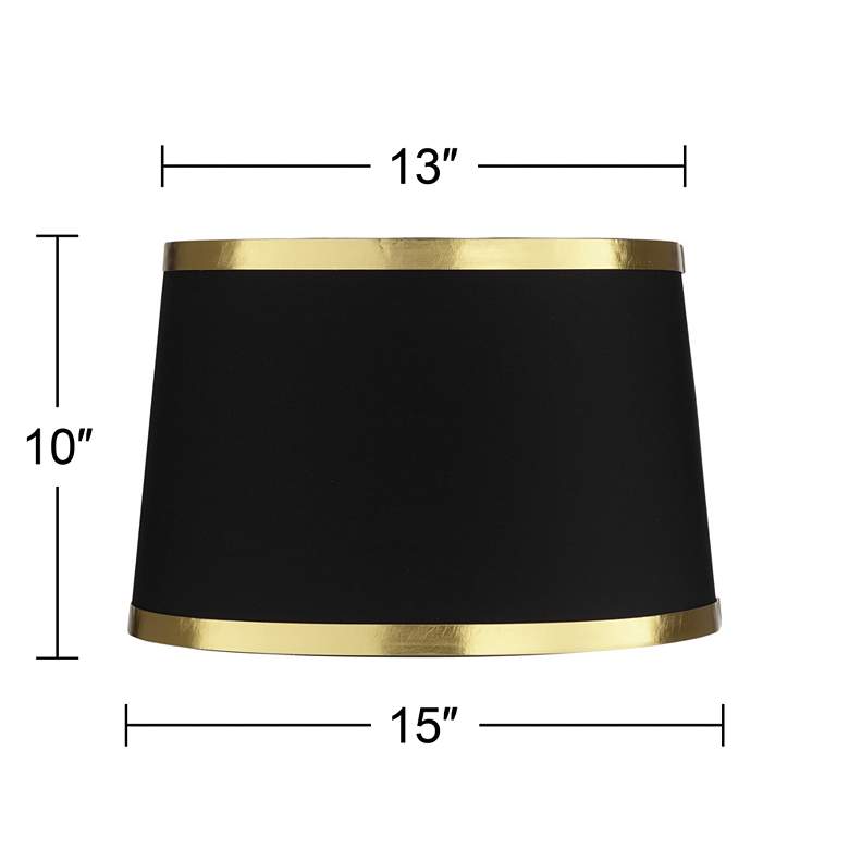 Image 5 Black and Gold Metallic Drum Lamp Shade 13x15x10 (Spider) more views