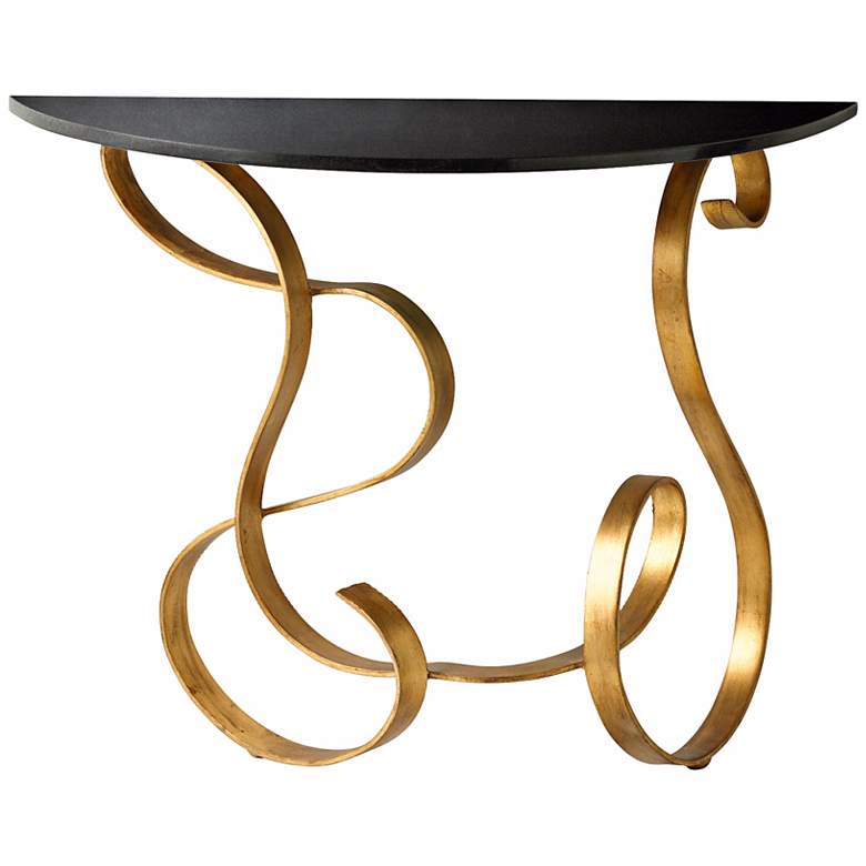 Image 1 Black and Gold Ribbons 35 3/4 inch Wide Wall Accent Table