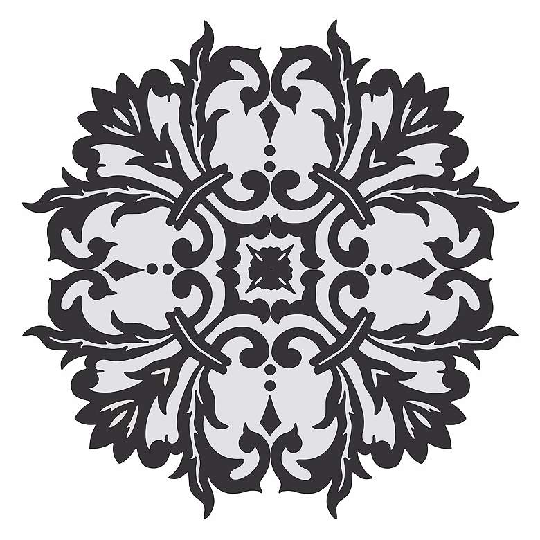 Image 3 Black and Gray Scroll Wall Decal more views