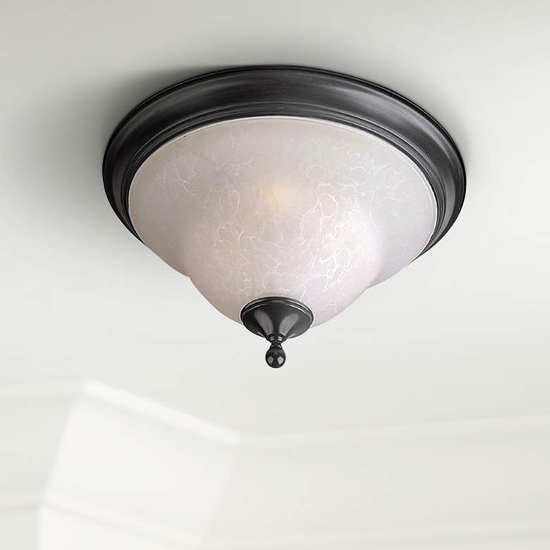 Image 1 Black and Ice 13 inch Wide Ceiling Light Fixture