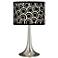 Black and Ivory Circlets Giclee Trumpet Table Lamp