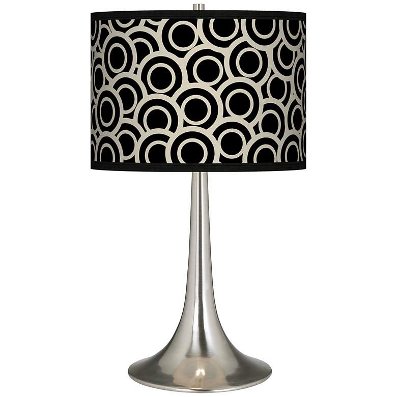 Image 1 Black and Ivory Circlets Giclee Trumpet Table Lamp