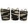 Black and Natural Woven Seagrass Storage Baskets Set of 3