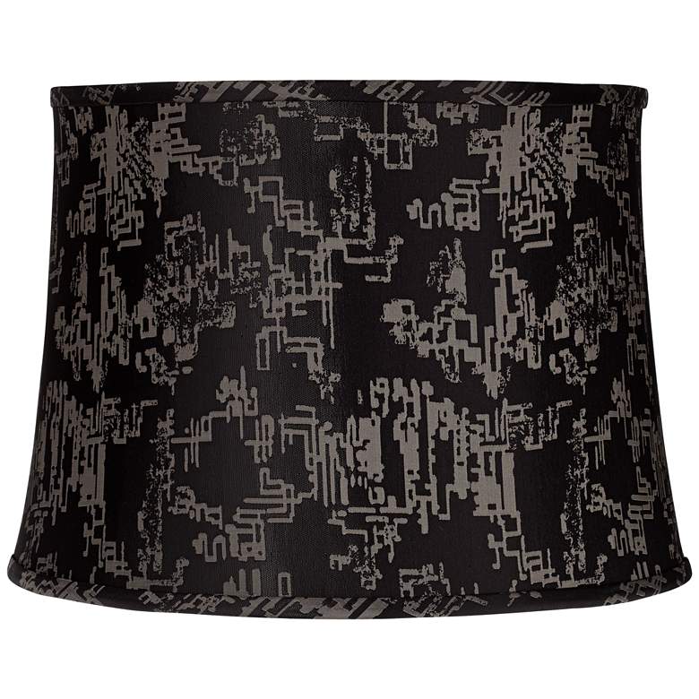 Image 1 Black and Silver Calligraphy Lamp Shade 14x16x11.5 (Spider)