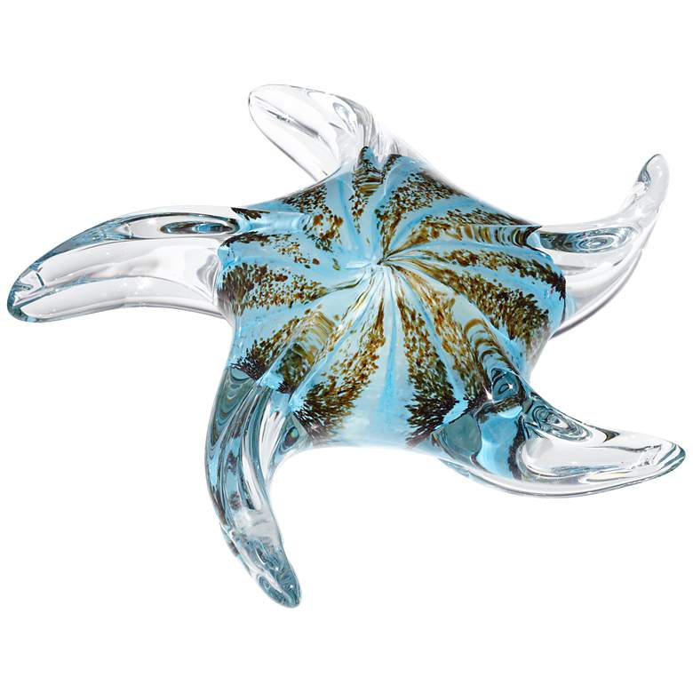 Image 1 Black and Turquoise Handblown Glass Starfish