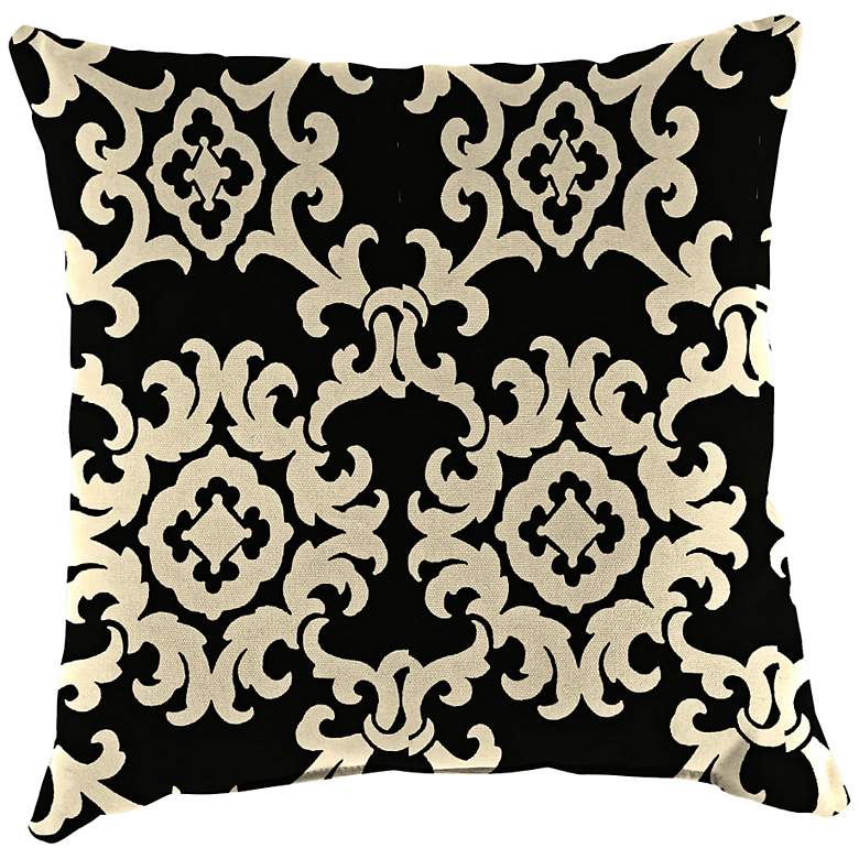 Image 1 Black and White 18 inch Square Outdoor Toss Pillow