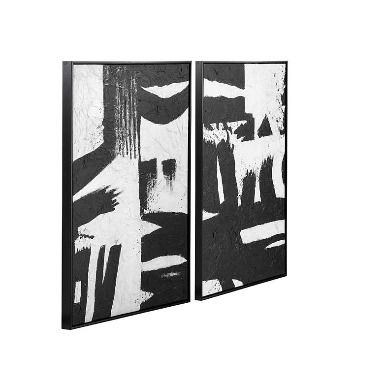 Image 2 Black & White 29" x41" Framed Canvas Set of 2 more views