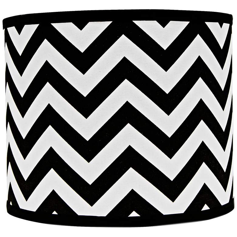 Image 1 Black and White Chevron Drum Lamp Shade 12x12x10 (Spider)