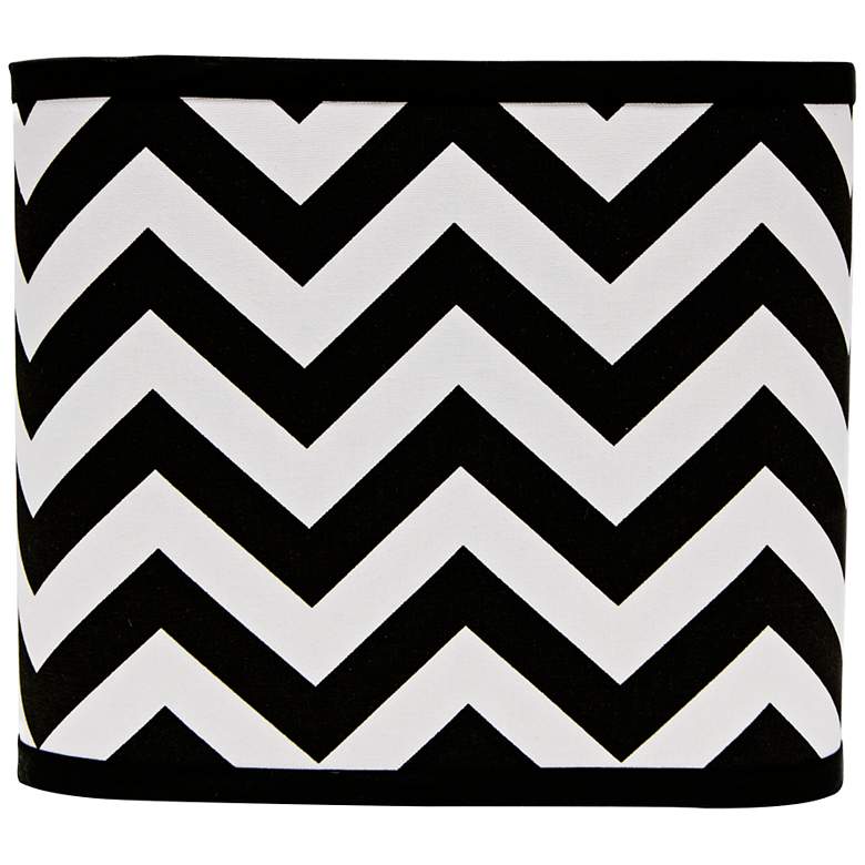 Image 1 Black and White Chevron Lamp Shade 11x11x9.5 (Spider)