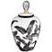 Black and White Feathers 15"H Ceramic Canister w/ Lid