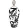 Black and White Feathers 18" High Ceramic Canister