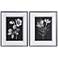 Black and White Flowers 40" High 2-Piece Framed Wall Art Set
