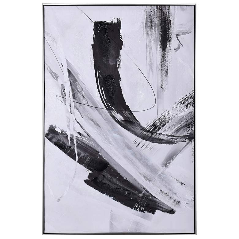 Image 1 Black And White I 48.3 inchH x 32.5 inchW Silver and Black Frame Abstract