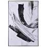 Black And White I 48.3"H x 32.5"W Silver and Black Frame Abstract