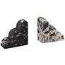 Thumbnail1 of Black and White Marble Veneer Concrete Bookends Set of 2