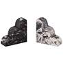 Thumbnail2 of Black and White Marble Veneer Concrete Bookends Set of 2 more views
