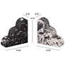 Black and White Marble Veneer Concrete Bookends Set of 2
