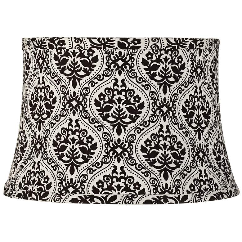 Image 1 Black and White Scroll Drum Lamp Shade 10x12x8 (Spider)