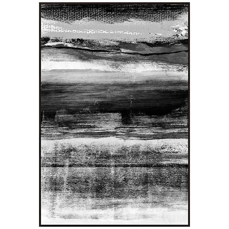 Black and White Strokes I 30 1/2&quot; High Framed Wall Art