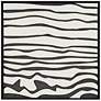 Black and White Wave 23 1/2" Square Framed Wall Art