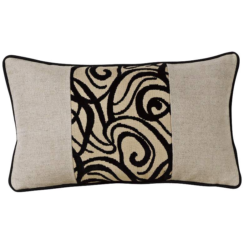 Image 1 Black Babylon Swirl Patchwork Rectangular Pillow