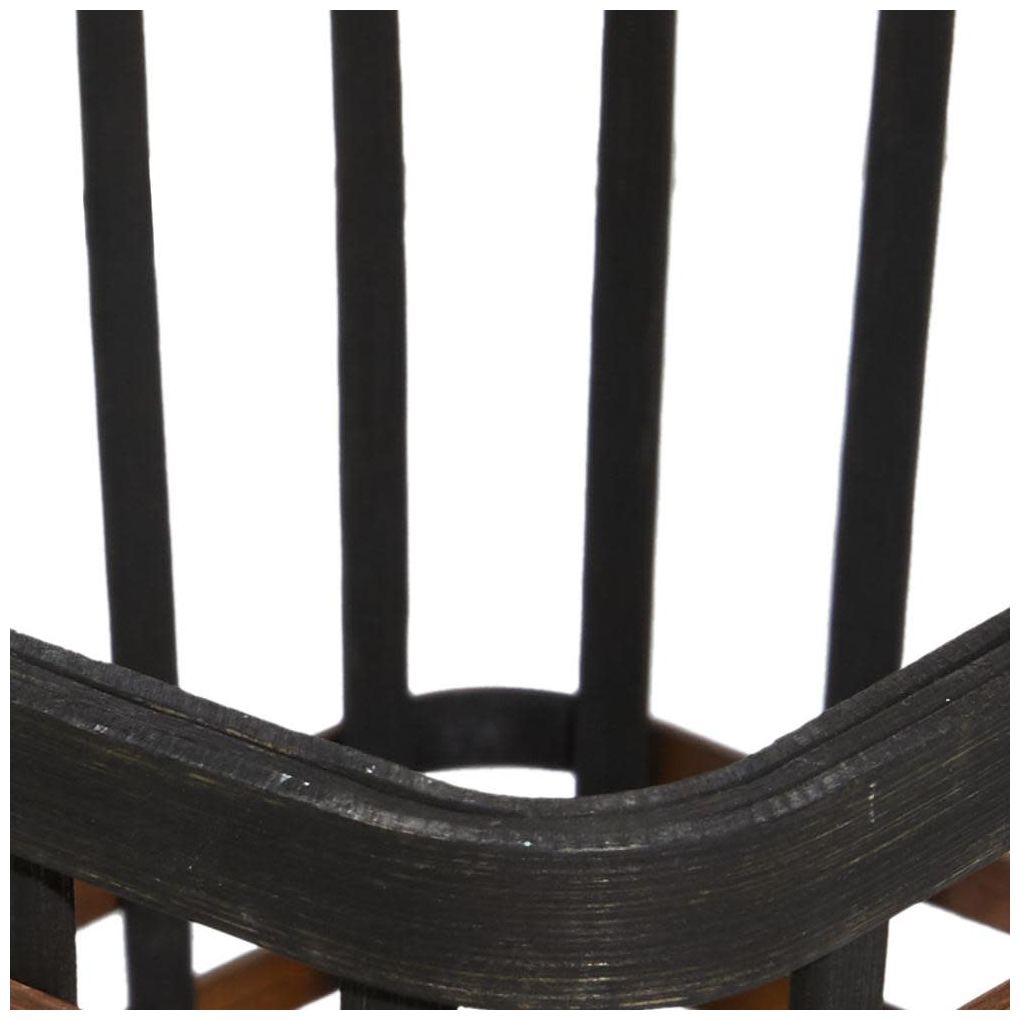 Image 7 Black Bamboo Wood Farmhouse Storage Basket, S/2 14", 24"W more views