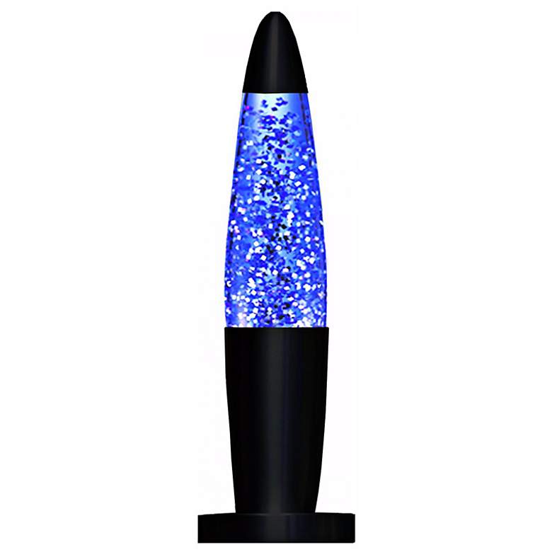 Image 1 Black Base Blue 13 inch High Glitter Motion Accent Lamp