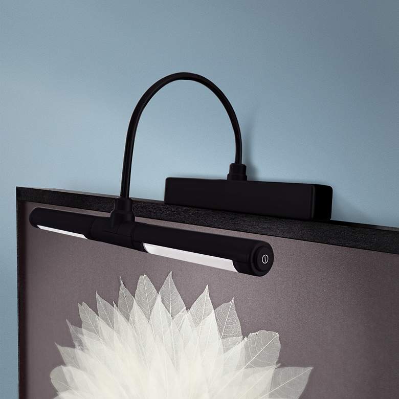Image 1 Black Battery Powered 13"W Picture Light with Remote