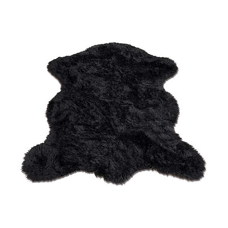 Image 1 Black Bear 011 4&#39;7 inchx6&#39;7 inch Faux Fur Area Rug