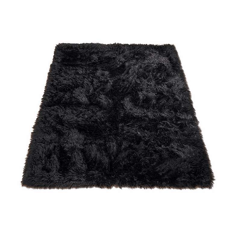 Image 1 Black Bear 012 4&#39;7 inchx6&#39;7 inch Faux Fur Area Rug