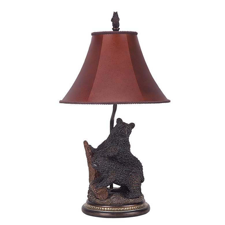 Image 1 Black Bear Cubs Table Lamp