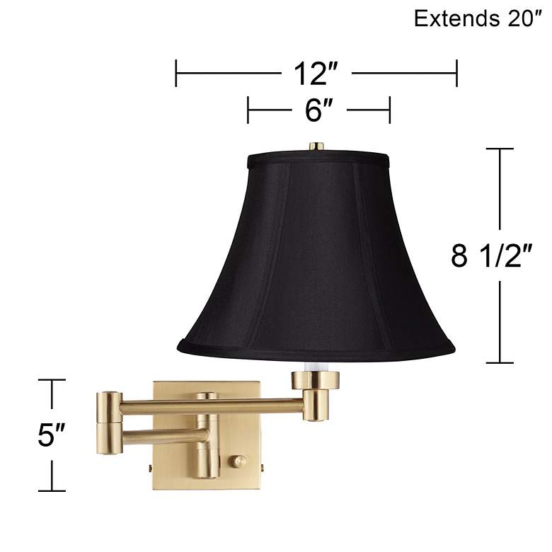 Image 4 Black Bell Alta Square Warm Gold Swing Arm Wall Lamp more views