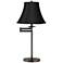 Black Bell Shade Bronze Swing Arm Desk Lamp