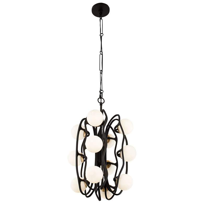 Image 3 Black Betty 17" Wide 12-Lt Carbon French Gold Pendant more views