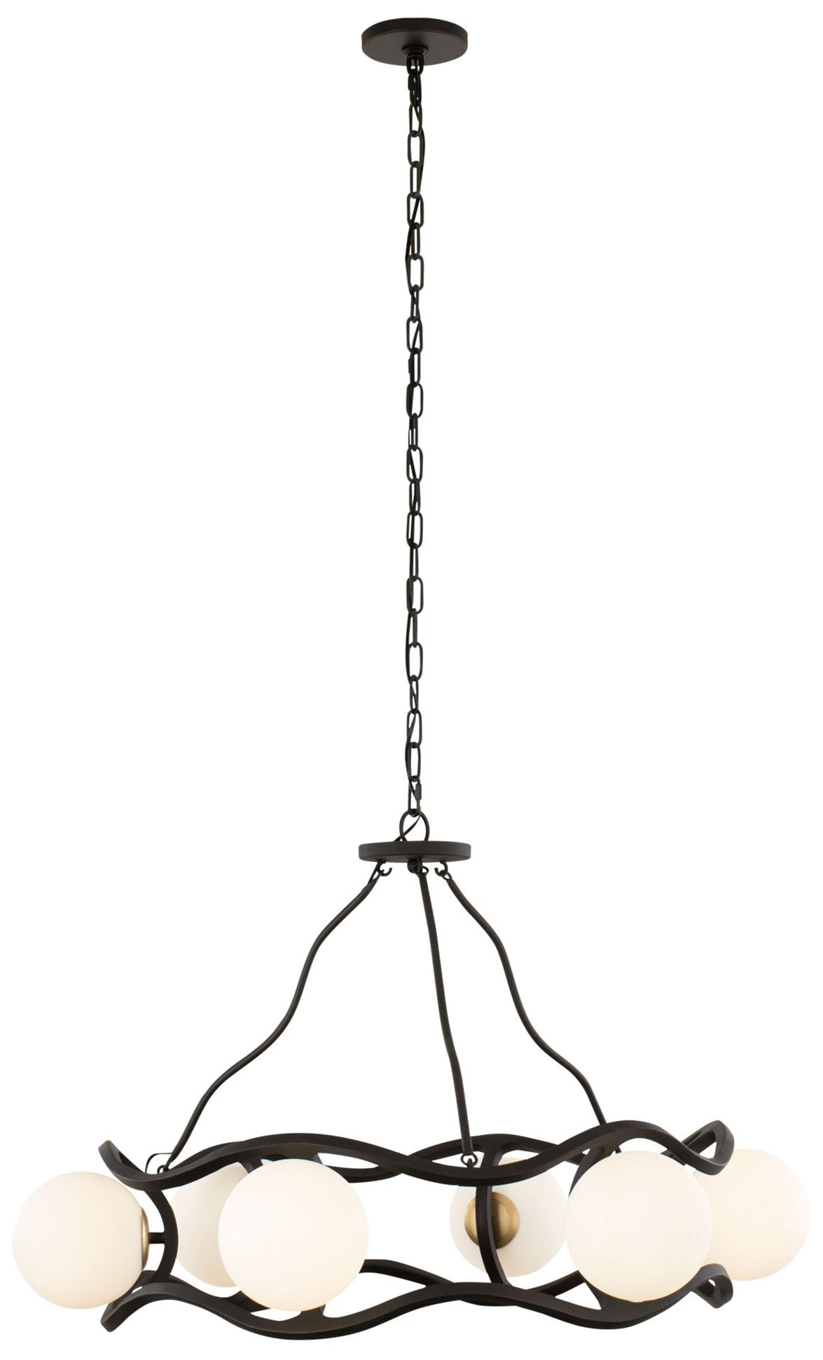 Black Betty 6-Lt Chandelier - Carbon & French Gold - #694E5