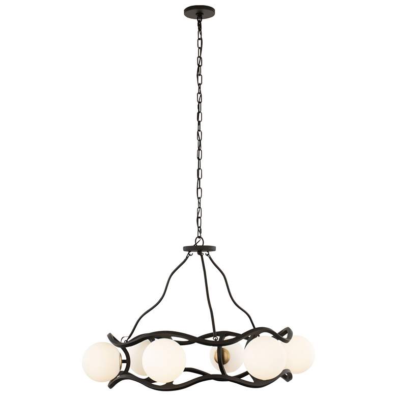 Image 1 Black Betty 6-Lt Chandelier - Carbon &#38; French Gold