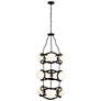 Black Betty 9-Lt 3-Tier Foyer Pendant - Carbon &#38; French Gold