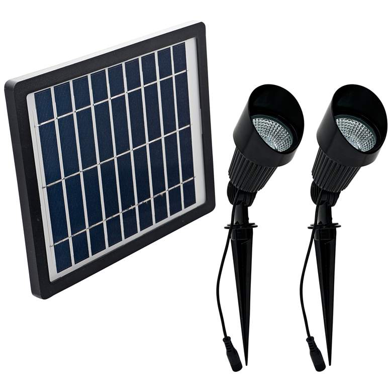 Image 1 Black Bright White LED Spotlight Set of 2