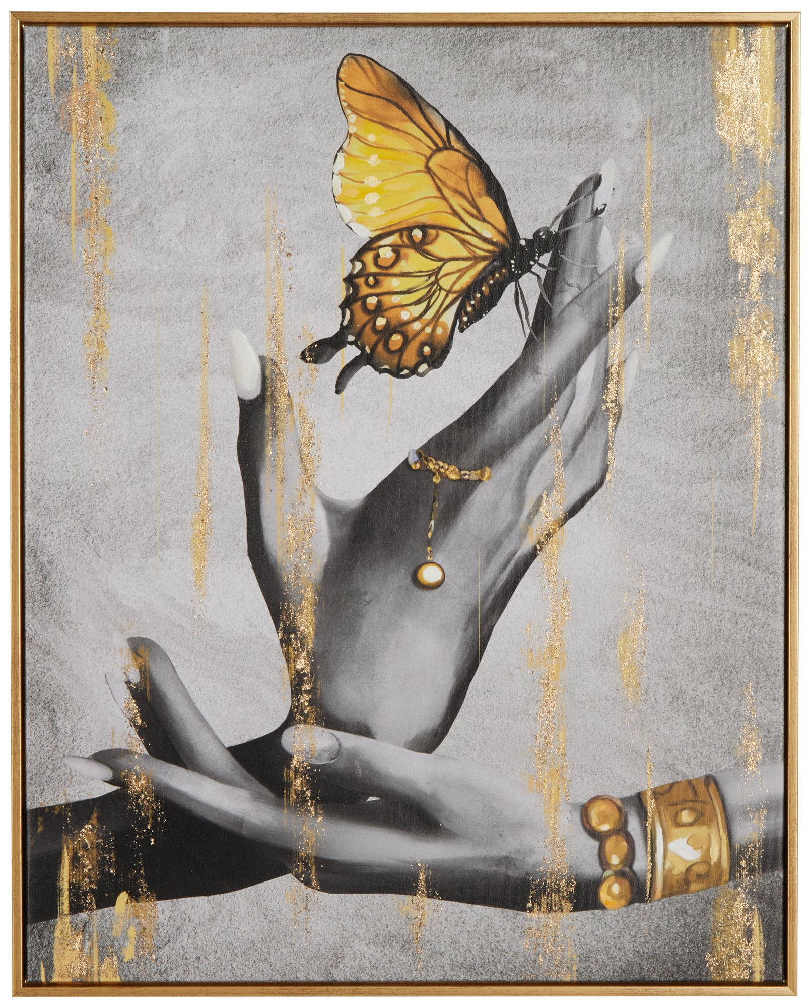 Image 2 Black Canvas Modern Framed Wall Art, 24" x 2" x 30"